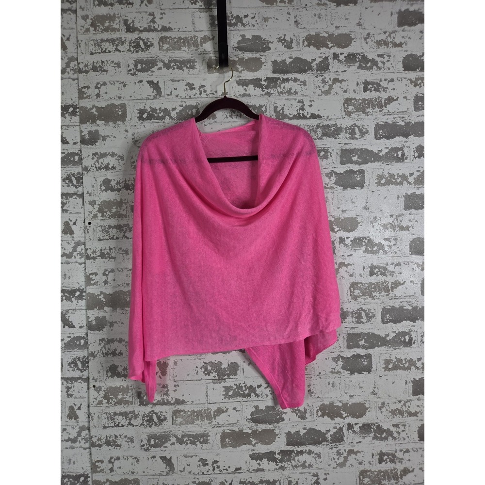 Lilly Pulitzer Linen Poncho Sweater Pink One Size Beach Resortwear Barbie